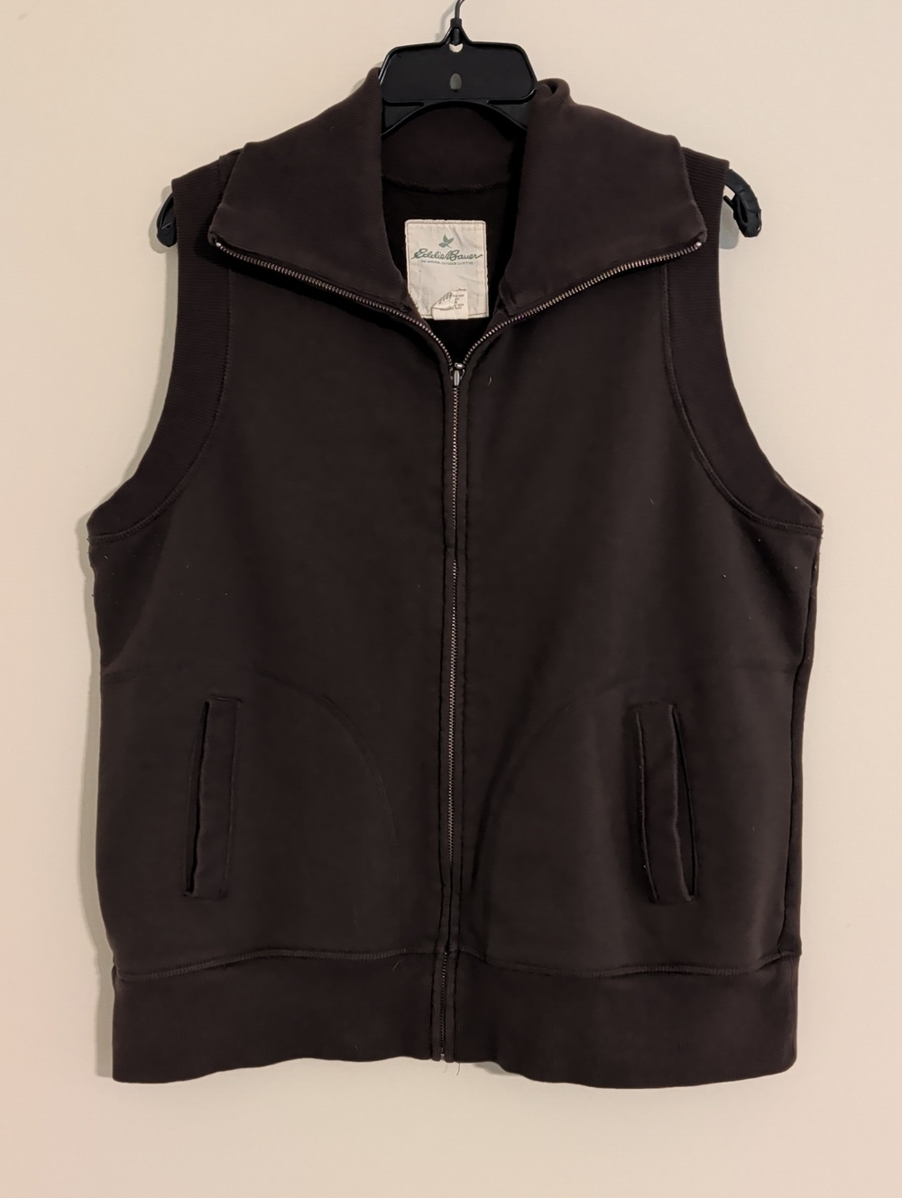 Eddie Bauer Dark Brown Zip-Up Fleece Vest